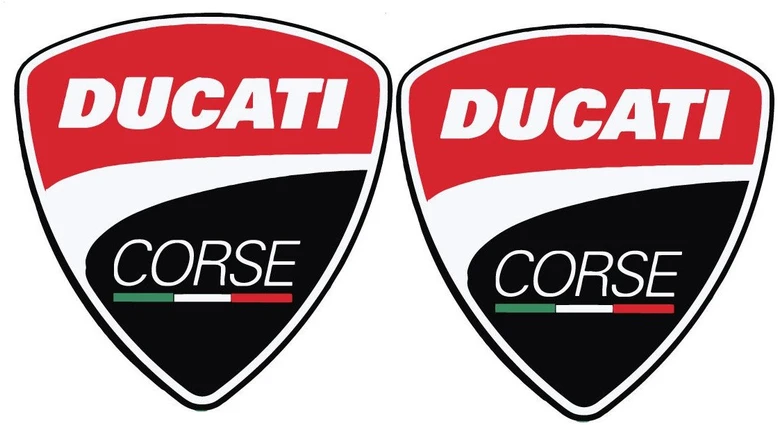 Ducati Stickers Motociklo logotipo lipdukai Ducati Corse, dizainas Nr. 2, 2 vnt.