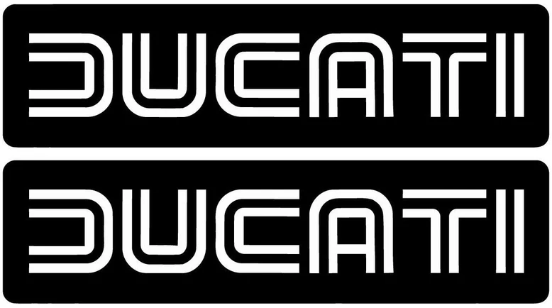 Ducati Stickers Motociklo logotipo lipdukai Ducati, juodos spalvos, 2 vnt.