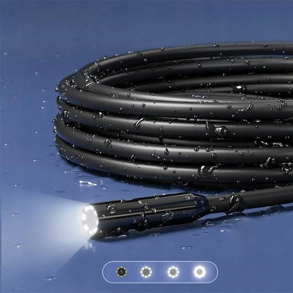 Endoskopinė vamzdžių apžiūros kamera dirbtuvėms su IPS ekranu, USB-C, 5 m
