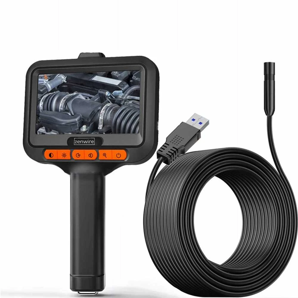 Endoskopinė vamzdžių apžiūros kamera dirbtuvėms su IPS ekranu, USB-C, 5 m