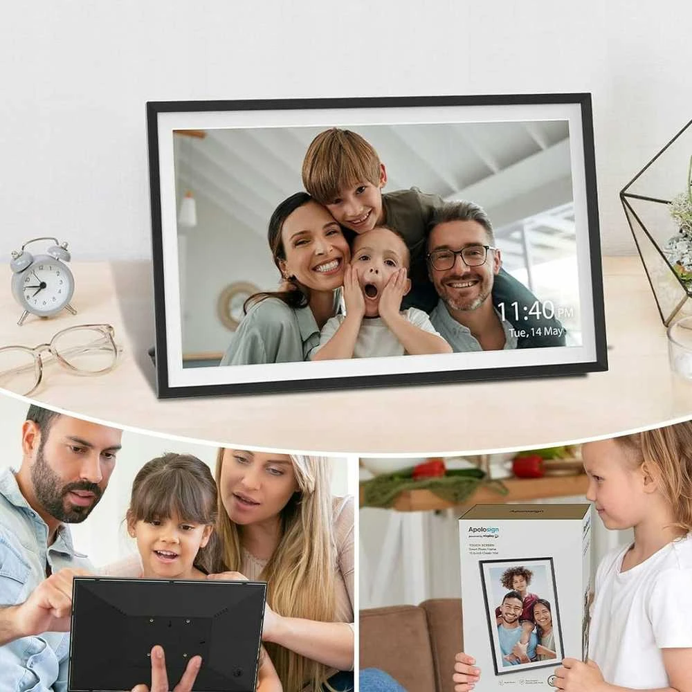 HD IPS skaitmeninis nuotraukų rėmelis su jutikliniu ekranu