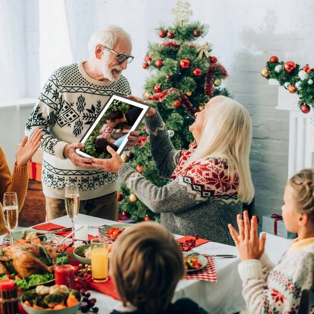 HD IPS skaitmeninis nuotraukų rėmelis su jutikliniu ekranu