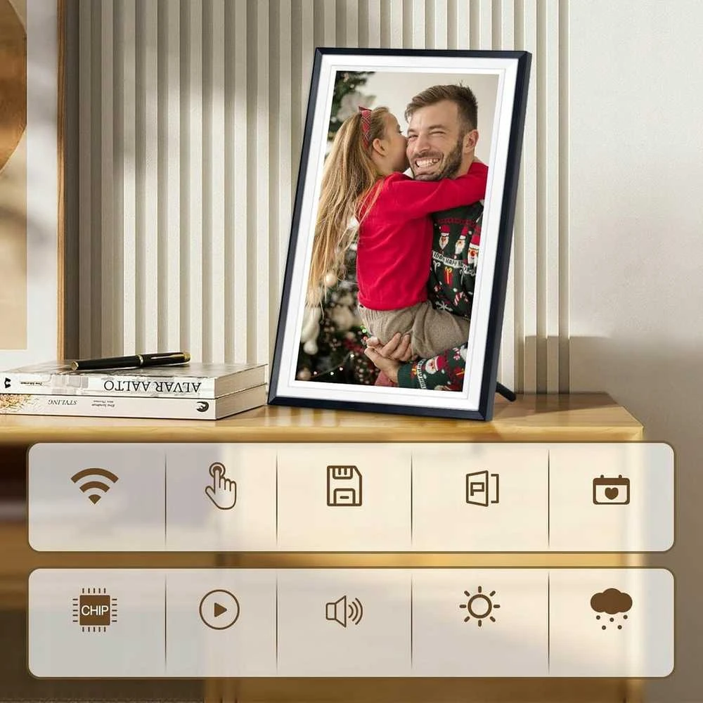 HD IPS skaitmeninis nuotraukų rėmelis su jutikliniu ekranu