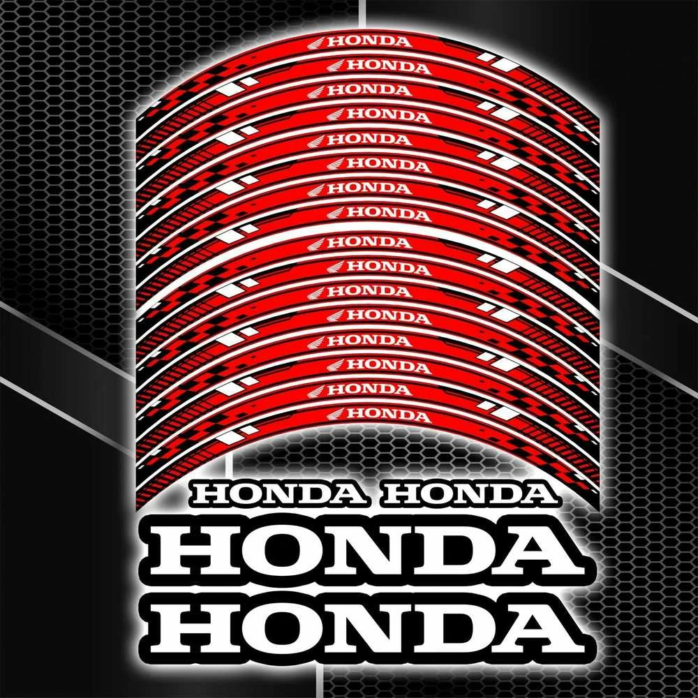 Honda motociklų ratlankių lipdukai – universalus 20 dalių rinkinys