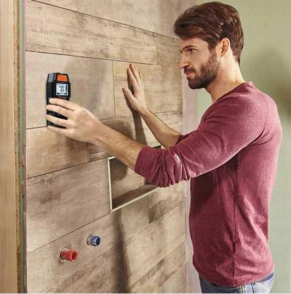 Kabelių ir laidų detektorius sienose | LCD | 4in1 | Metalo, laidų ir medienos ieškiklis