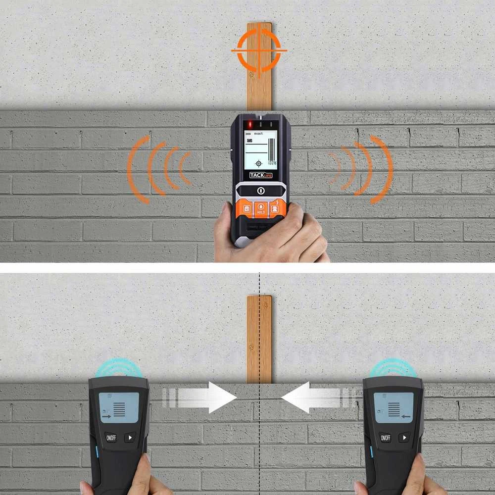 Kabelių ir laidų detektorius sienose | LCD | 5in1 | Metalo, laidų ir medienos ieškiklis
