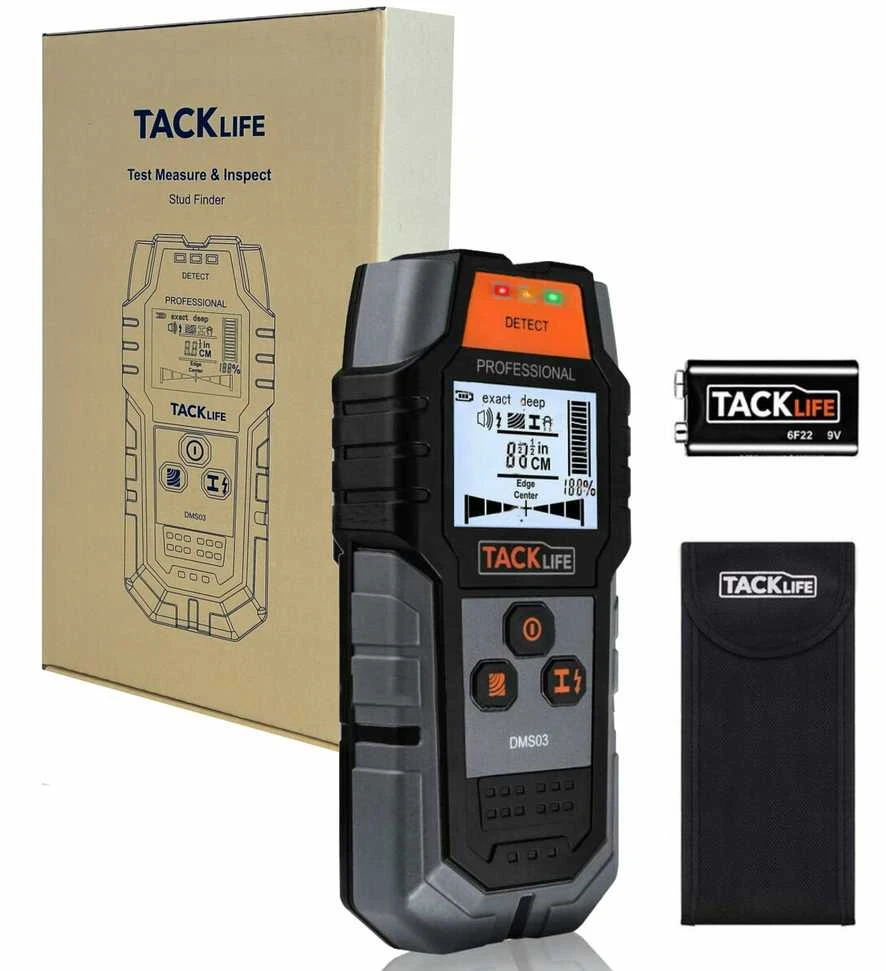 Kabelių ir laidų detektorius sienose | LCD | 4in1 | Metalo, laidų ir medienos ieškiklis
