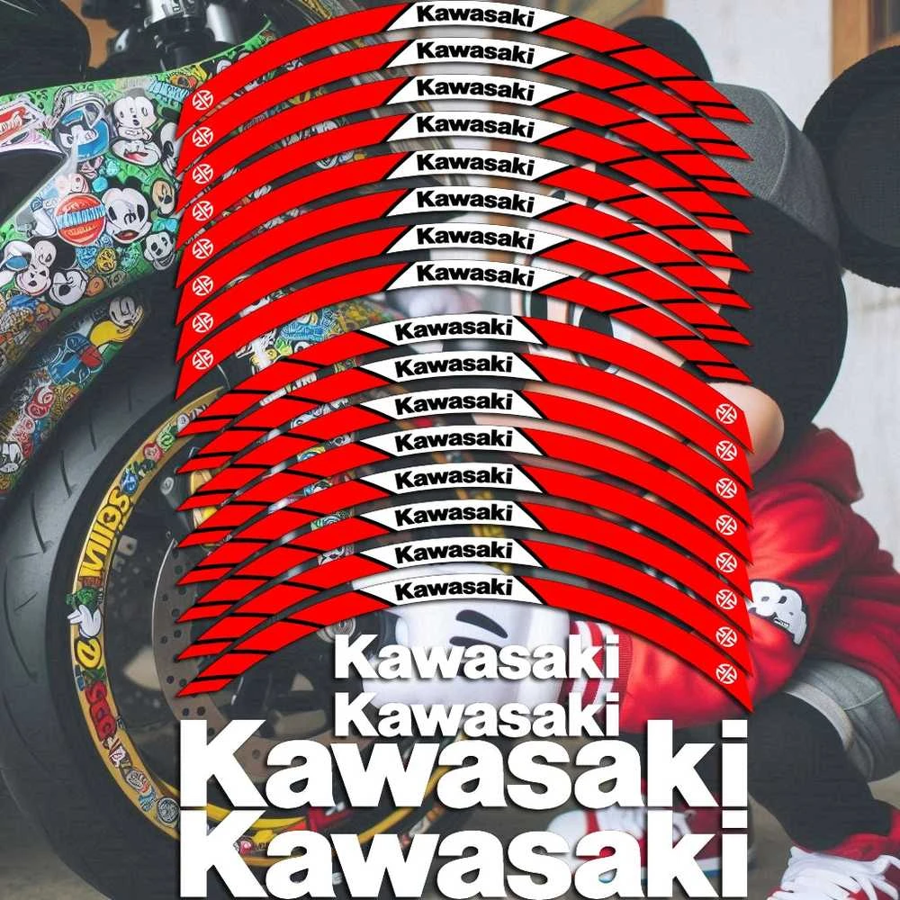 Kawasaki motociklo ratlankių lipdukai