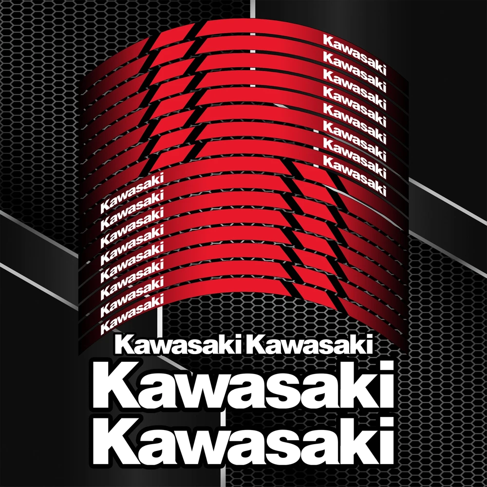 Kawasaki NINJA H2, Z, Versys ar KLX ratlankių lipdukai