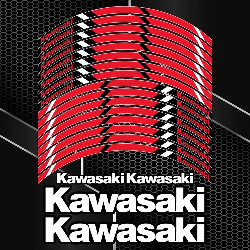 Kawasaki NINJA, H2, Z, Versys, KLX ratlankių lipdukai