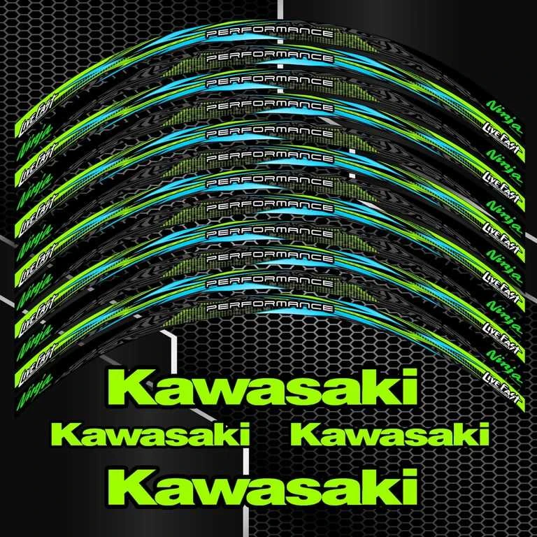 KAWASAKI NINJA moto ratų lipdukai – aukštos kokybės sportinis dekoras