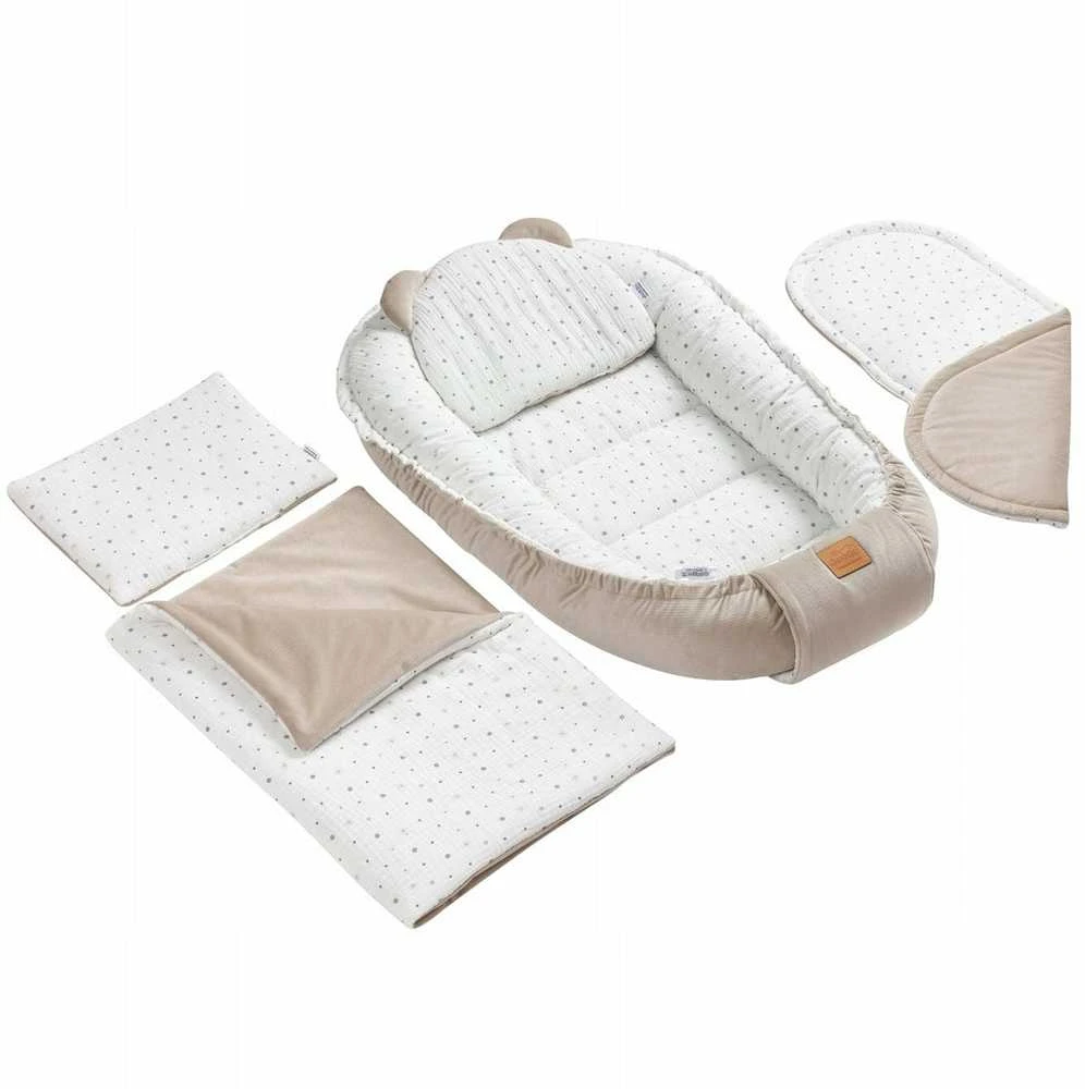 KŪDIKIO RINKINYS 5 viename KOKONAS MUSLINAS MEDVILNĖ AKSOMAS Dvipusis JUKKI COMFORT