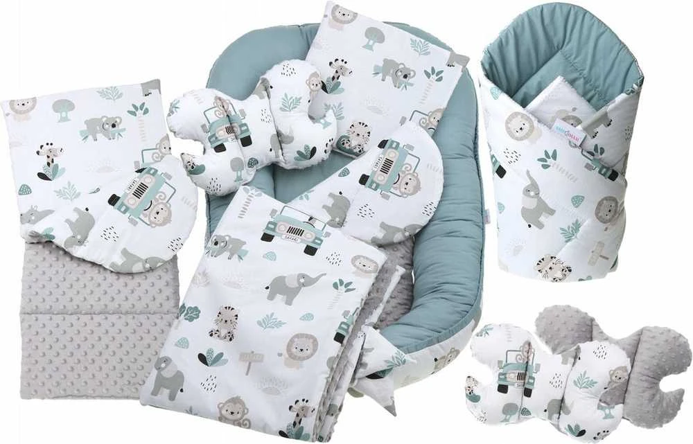 Kūdikių kokonų lizdelis „Minky“ rinkinys XXL „BabyMam“ 7 dalys