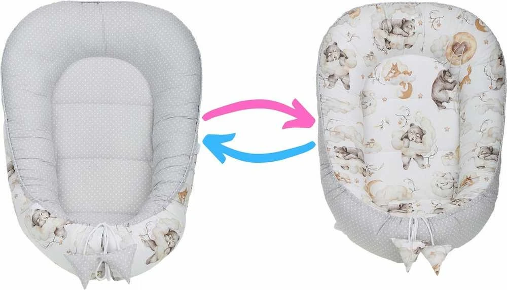 Kūdikių kokonų lizdelis „Minky“ rinkinys XXL „BabyMam“ 7 dalys