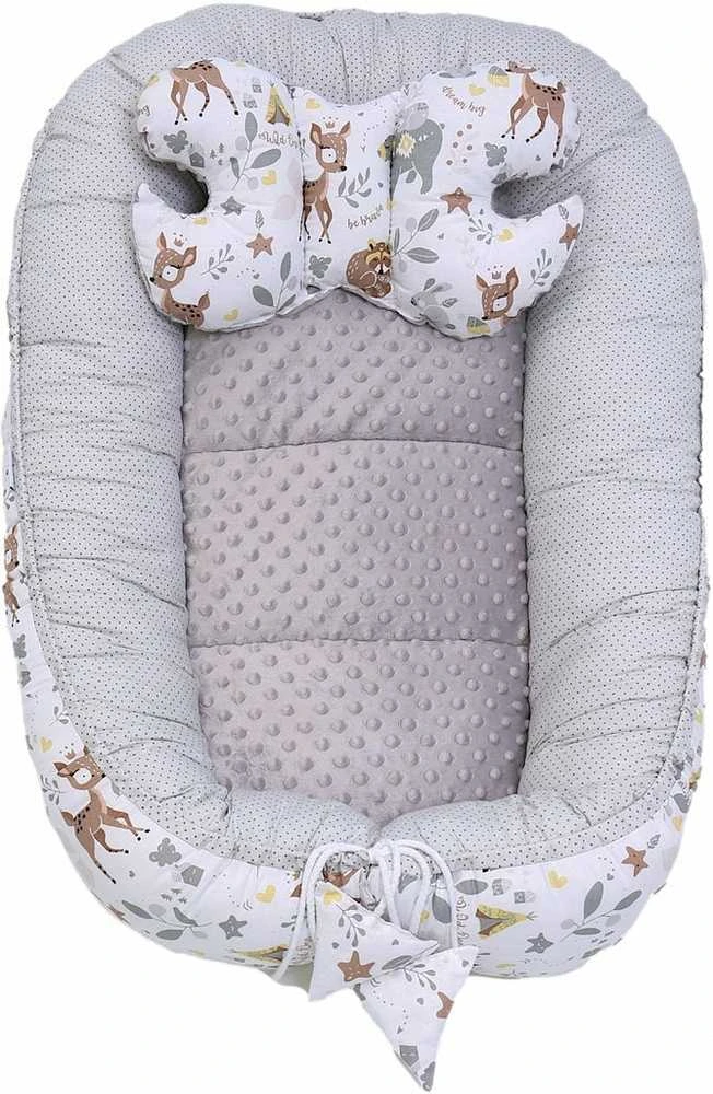 Kūdikių kokonų lizdelis „Minky“ rinkinys XXL „BabyMam“ 7 dalys