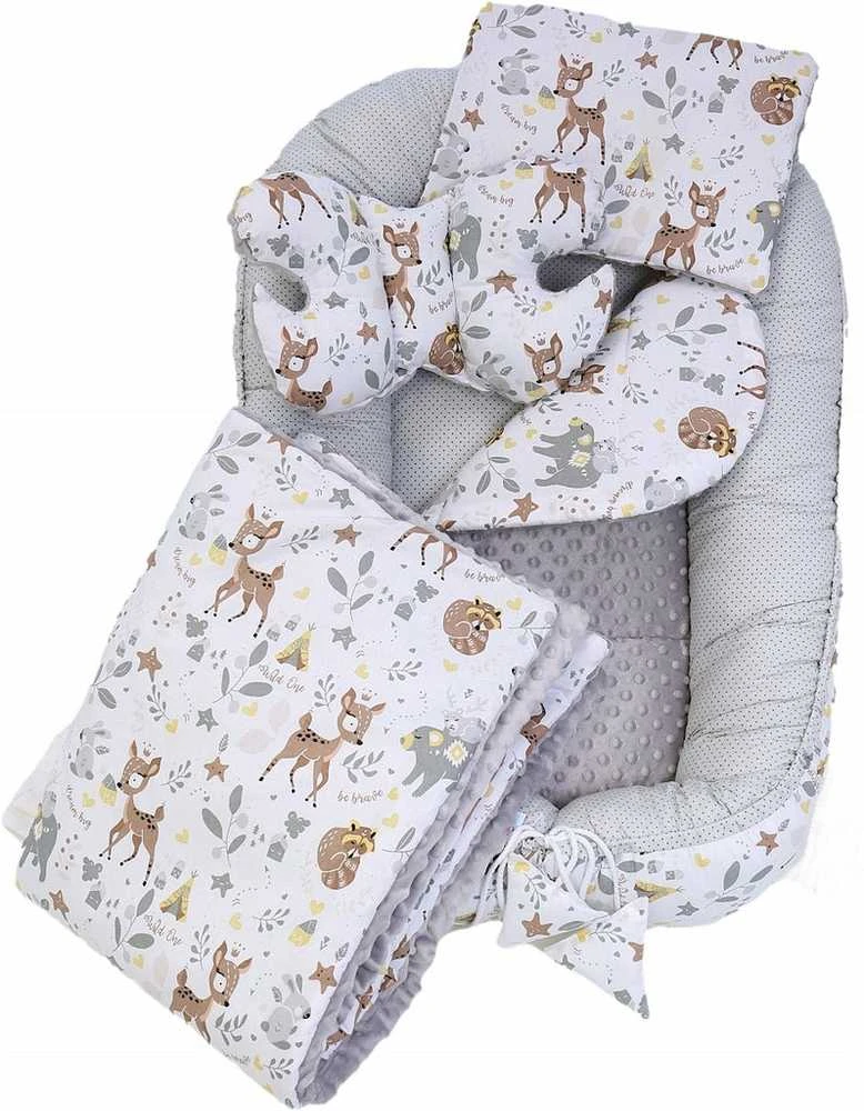 Kūdikių kokonų lizdelis „Minky“ rinkinys XXL „BabyMam“ 7 dalys