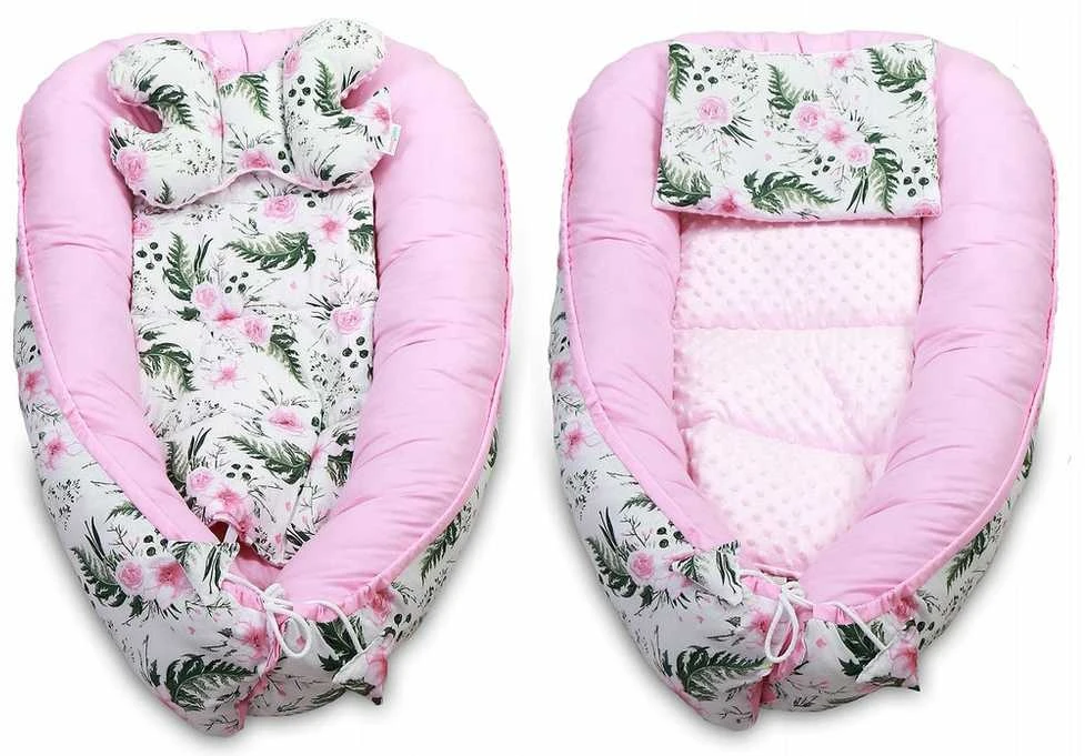 Kūdikių kokonų lizdelis „Minky“ rinkinys XXL „BabyMam“ 7 dalys