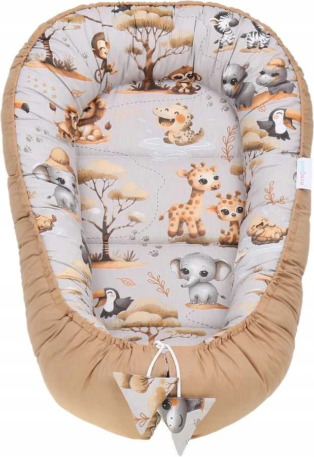 Kūdikių kokonų lizdelis „Minky“ rinkinys XXL „BabyMam“ 7 dalys