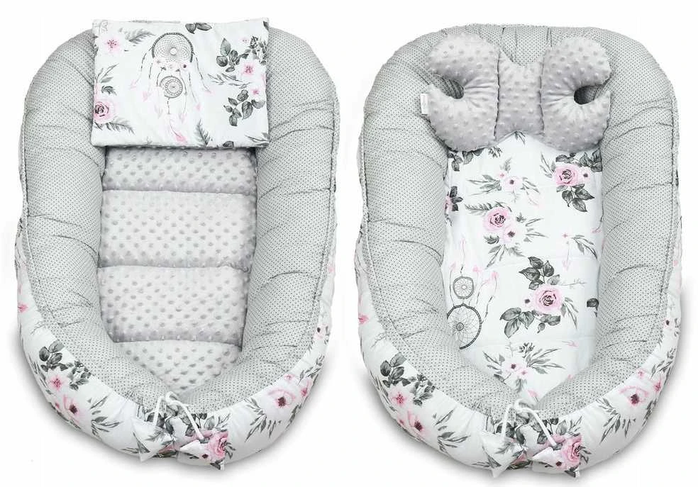 Kūdikių kokonų lizdelis „Minky“ rinkinys XXL „BabyMam“ 7 dalys