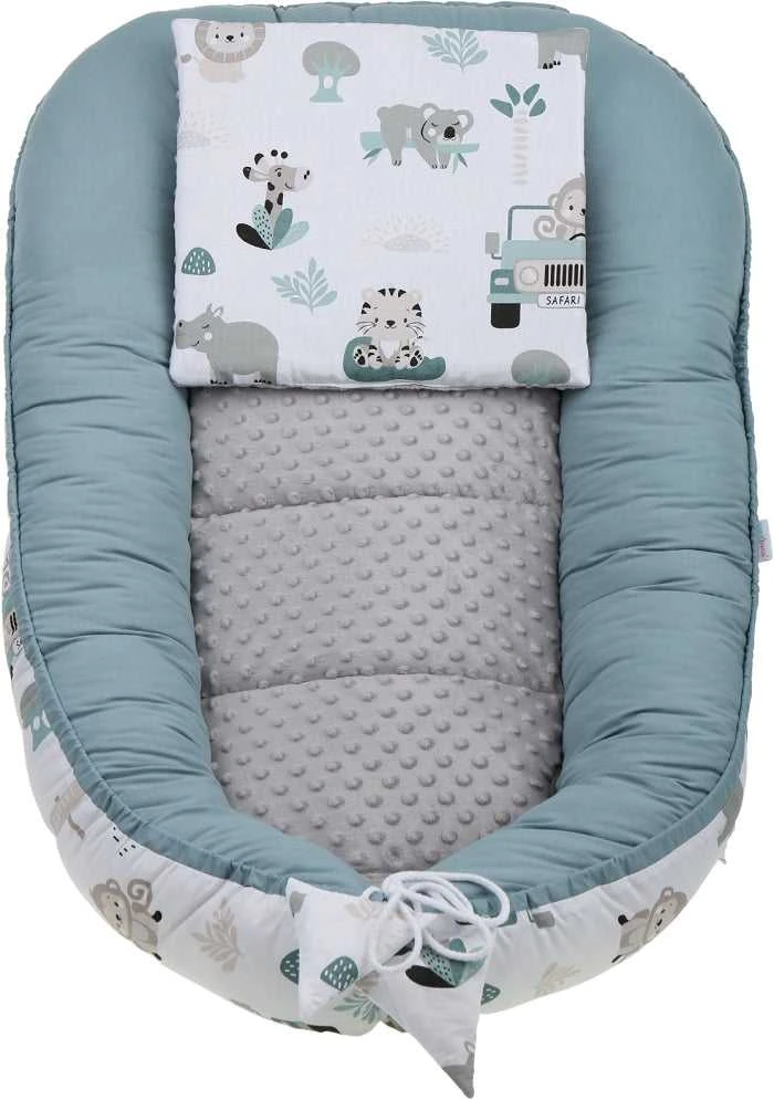 Kūdikių kokonų lizdelis „Minky“ rinkinys XXL „BabyMam“ 7 dalys