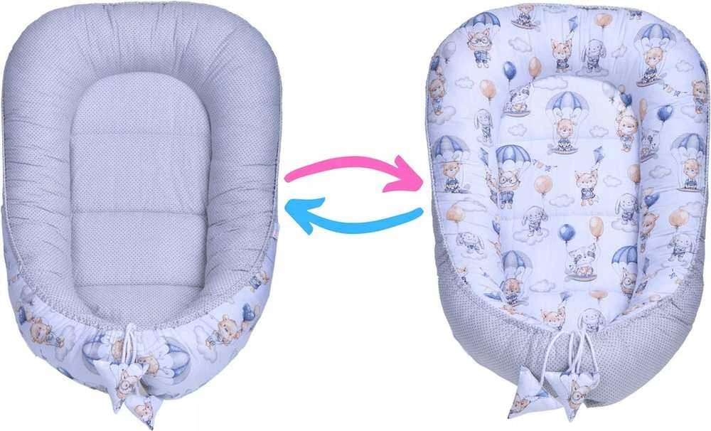Kūdikių kokonų lizdelis „Minky“ rinkinys XXL „BabyMam“ 7 dalys