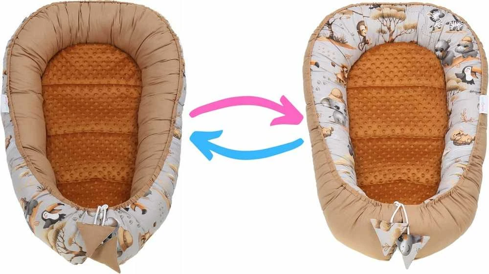 Kūdikių kokonų lizdelis „Minky“ rinkinys XXL „BabyMam“ 7 dalys