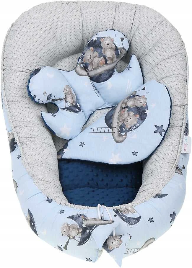 Kūdikių kokonų lizdelis „Minky“ rinkinys XXL „BabyMam“ 7 dalys