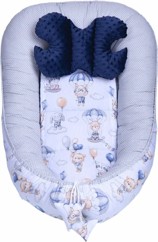 Kūdikių kokonų lizdelis „Minky“ rinkinys XXL „BabyMam“ 7 dalys
