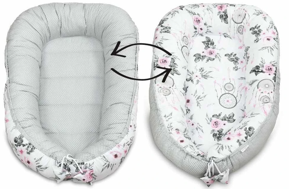 Kūdikių kokonų lizdelis „Minky“ rinkinys XXL „BabyMam“ 7 dalys