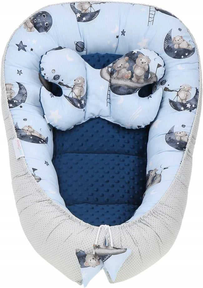 Kūdikių kokonų lizdelis „Minky“ rinkinys XXL „BabyMam“ 7 dalys