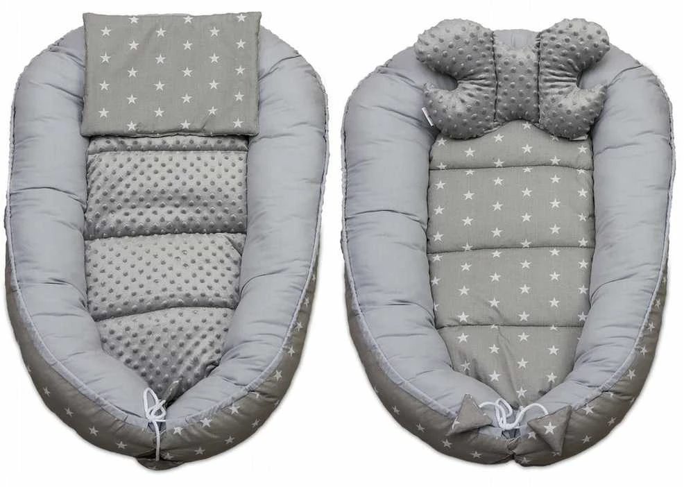 Kūdikių kokonų lizdelis „Minky“ rinkinys XXL „BabyMam“ 7 dalys