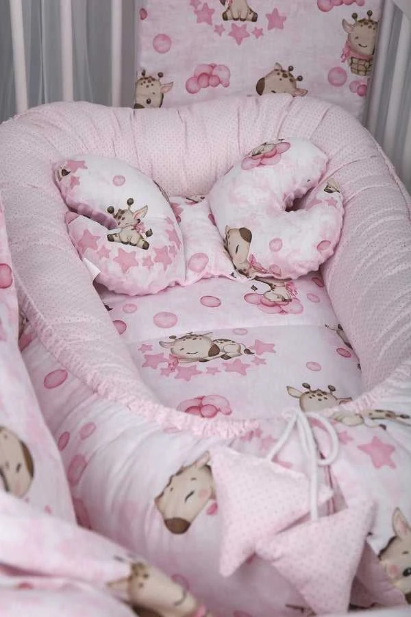 Kūdikių kokonų lizdelis „Minky“ rinkinys XXL „BabyMam“ 7 dalys