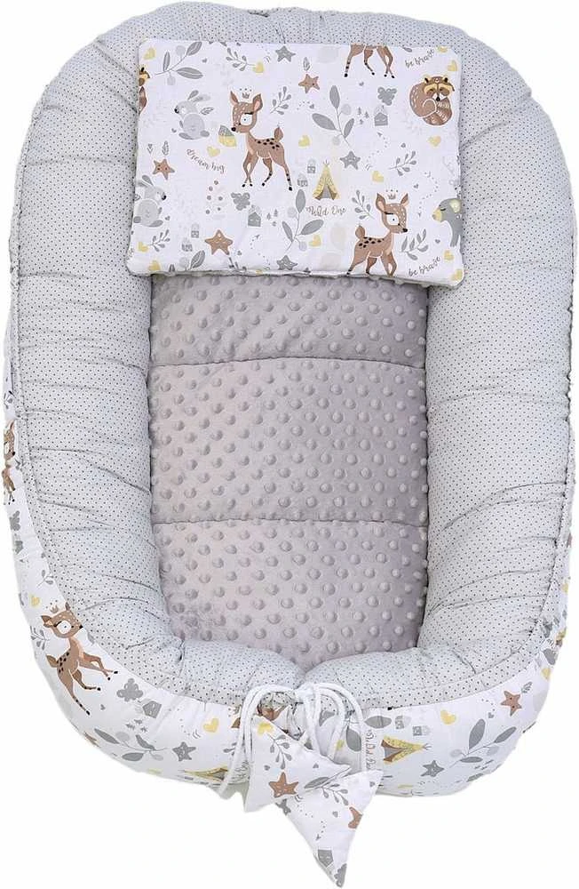 Kūdikių kokonų lizdelis „Minky“ rinkinys XXL „BabyMam“ 7 dalys