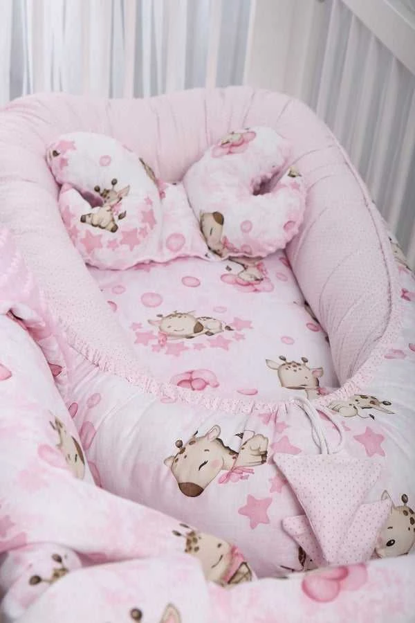 Kūdikių kokonų lizdelis „Minky“ rinkinys XXL „BabyMam“ 7 dalys