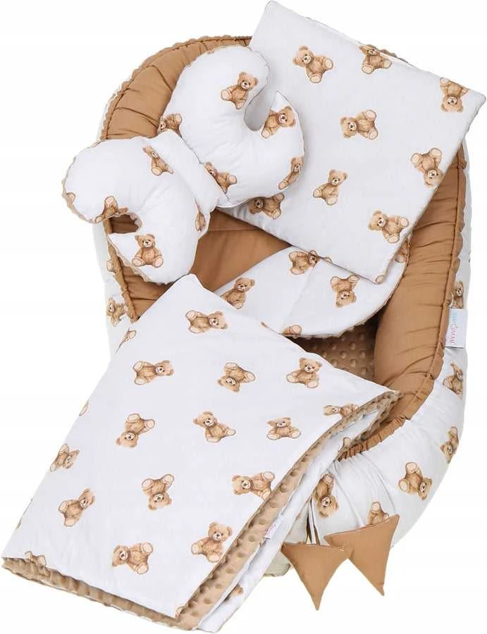 Kūdikių kokonų lizdelis „Minky“ rinkinys XXL „BabyMam“ 7 dalys