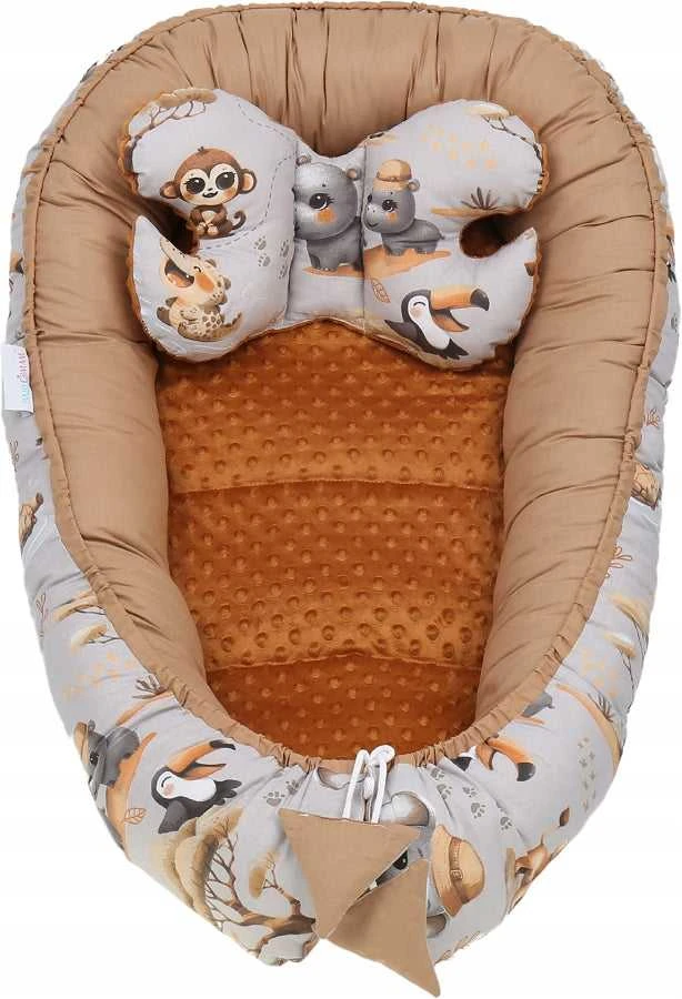 Kūdikių kokonų lizdelis „Minky“ rinkinys XXL „BabyMam“ 7 dalys