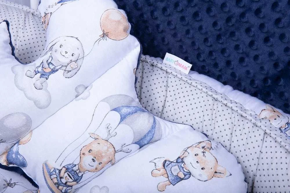 Kūdikių kokonų lizdelis „Minky“ rinkinys XXL „BabyMam“ 7 dalys