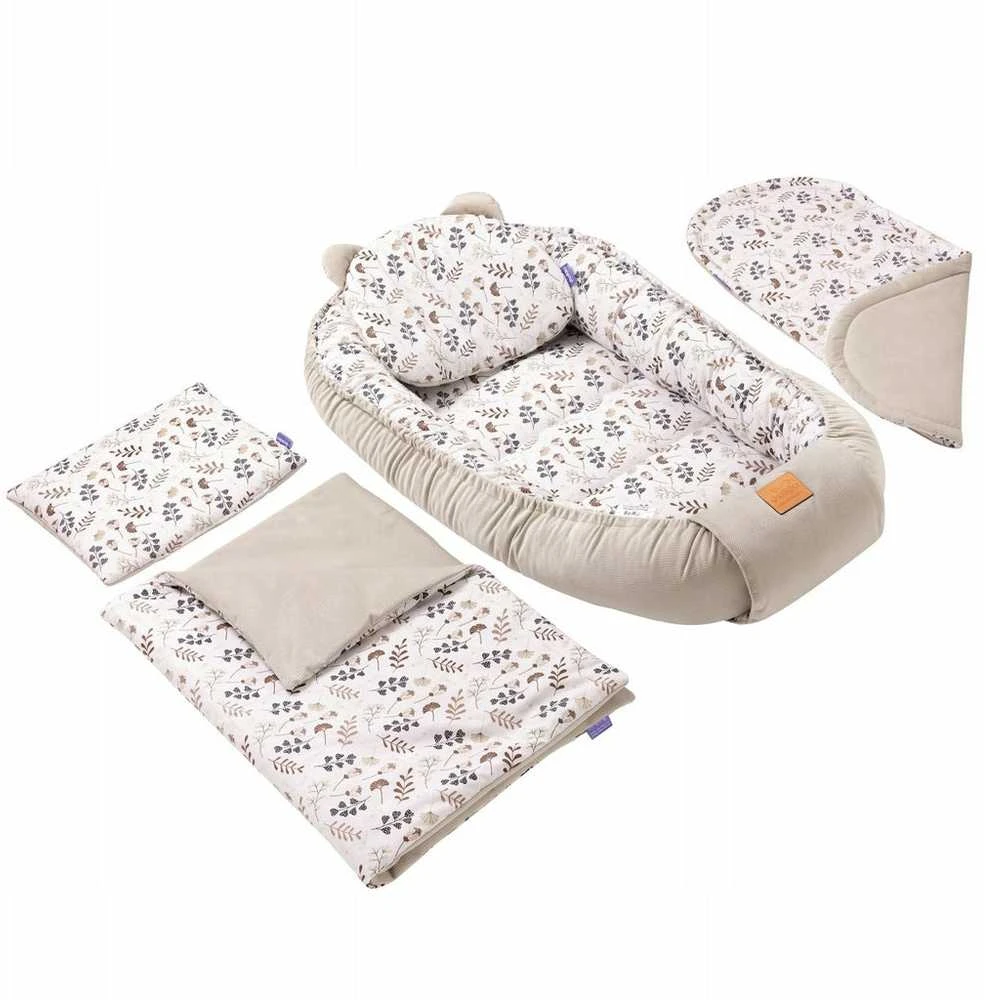 Kūdikių rinkinys 5in1 Kokono komforto aksomas Jukki