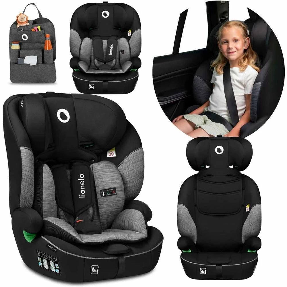 Lionelo LEVI i-Size kėdutė 76-150 cm 9-36 kg juoda