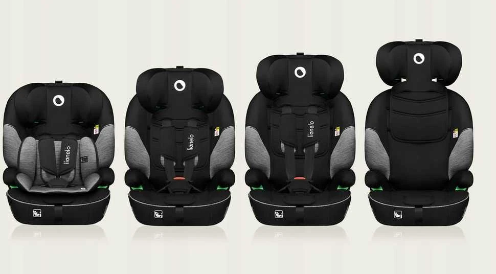 Lionelo LEVI i-Size kėdutė 76-150 cm 9-36 kg juoda