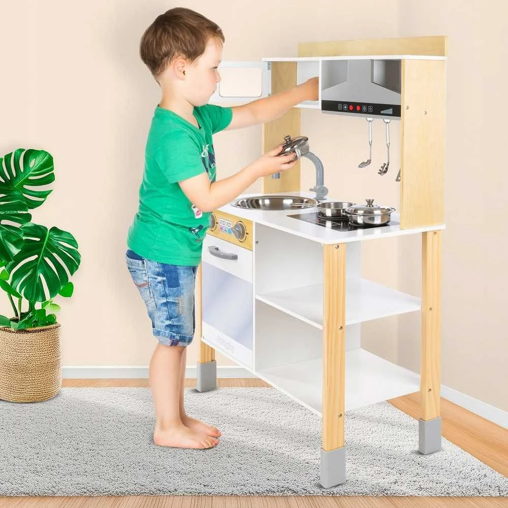 Medinis interaktyvus gartraukis vaikų virtuvei 100 cm