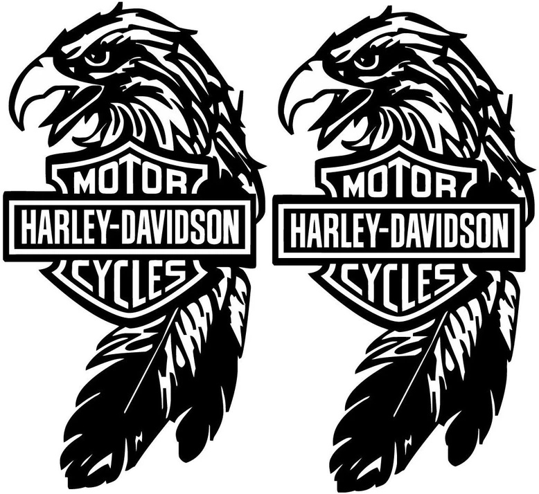 Motociklu Lipdukai Motociklo logotipo lipdukai Harley-Davidson Eagle, erelio motyvo, 2 vnt.