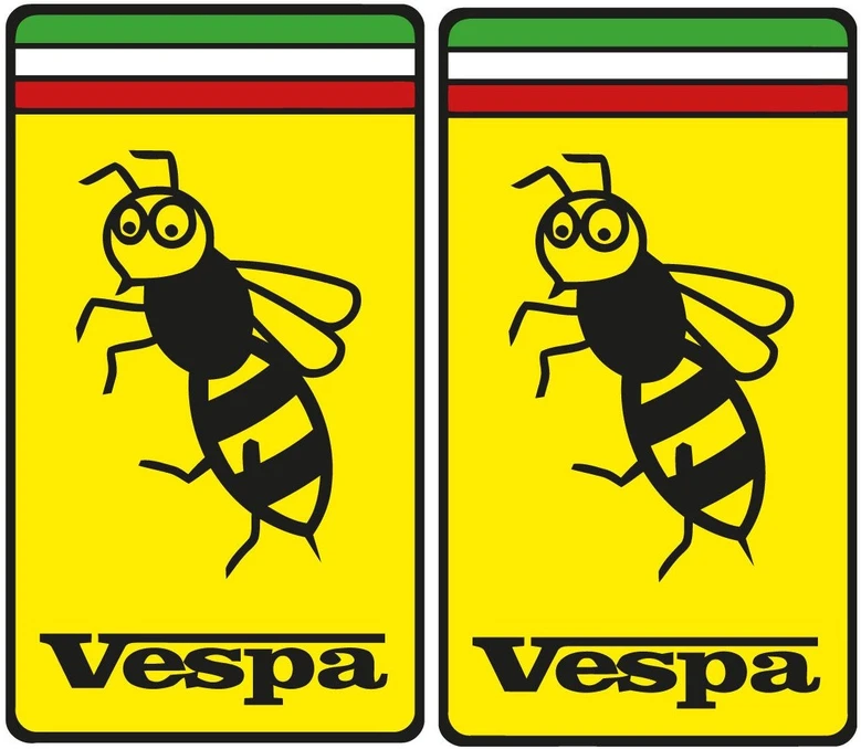Motociklu Lipdukai Motorolerio logotipo lipdukai Piaggio Vespa Italia, dizainas Nr. 14, 2 vnt.