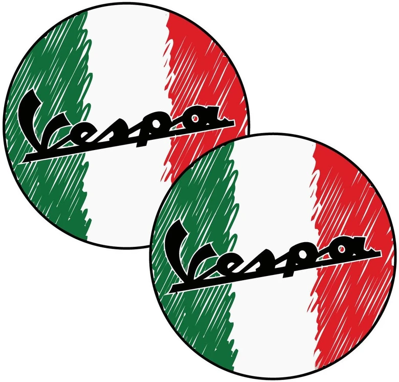Motociklu Lipdukai Motorolerio logotipo lipdukai Piaggio Vespa Italia, dizainas Nr. 3, 2 vnt.