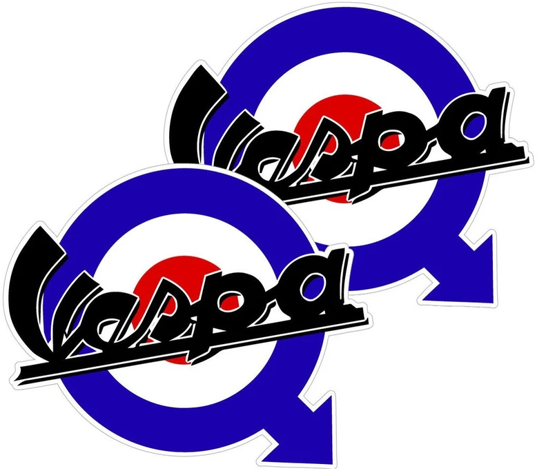 Motociklu Lipdukai Motorolerio logotipo lipdukai Piaggio Vespa Italia, dizainas Nr. 6, 2 vnt.