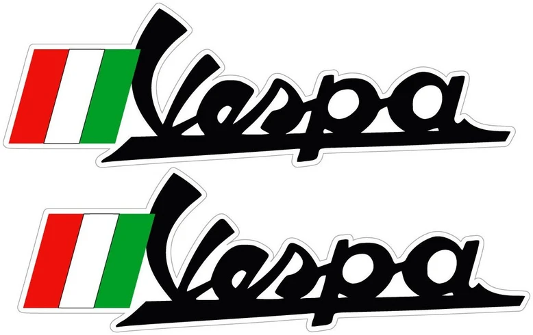 Motociklu Lipdukai Motorolerio logotipo lipdukai Piaggio Vespa Italia, dizainas Nr. 16, retro stiliaus, 2 vnt.