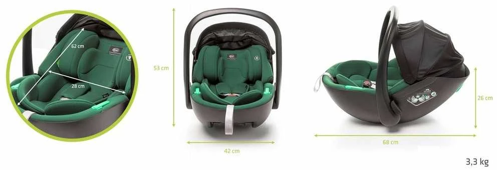 NEO DARK Žalias i-Size kėdutė 0-13 kg