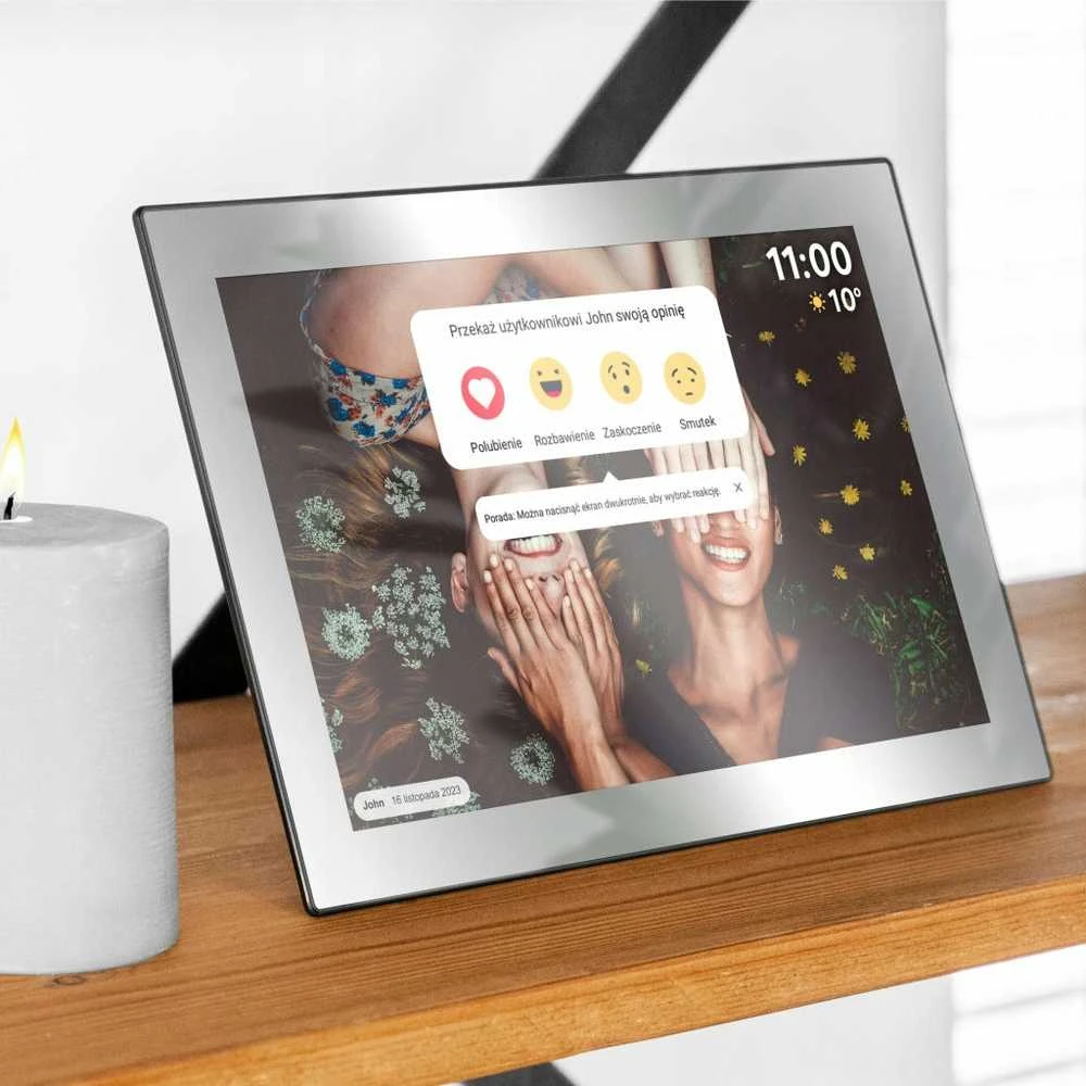 Nuotraukų rėmelis 10.1" sidabrinis WiFi jutiklinis skaitmeninis rėmelis