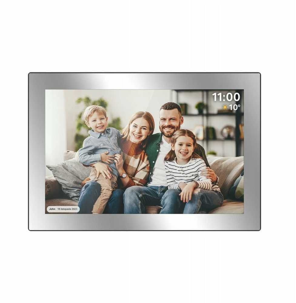 Nuotraukų rėmelis 10.1" sidabrinis WiFi jutiklinis skaitmeninis rėmelis