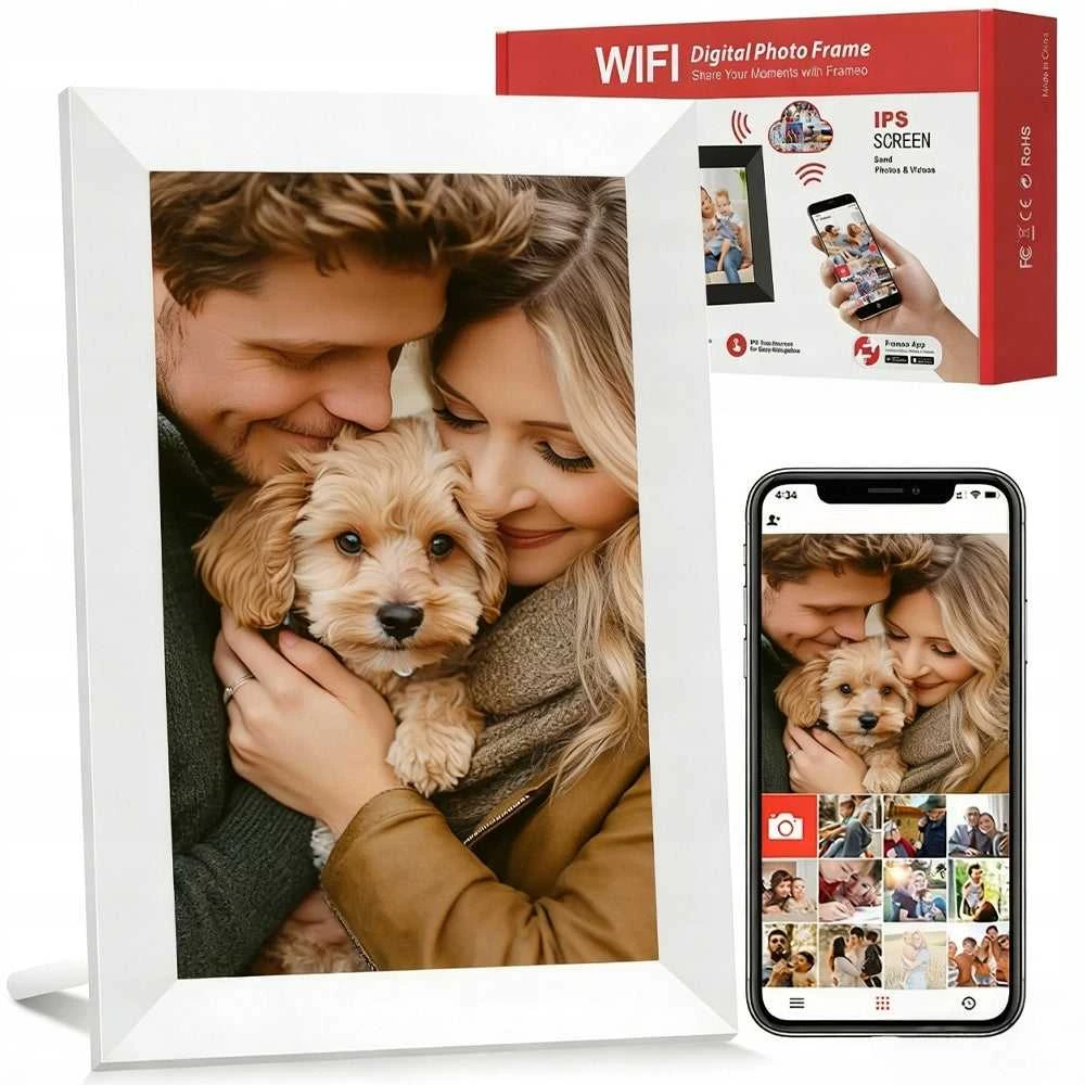 Nuotraukų rėmelis 10.1" WiFi IPS skaitmeninis rėmelis su auto pasukimu 32GB